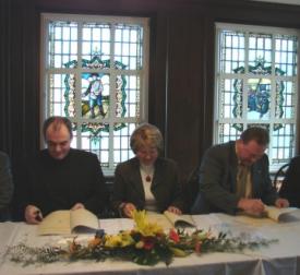 von links: Bürgermeister Probst, Bürgermeisterin Kunert, Bürgermeister Drechsel